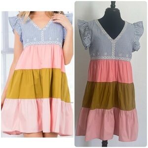 THML Striped and Color Block Dress
